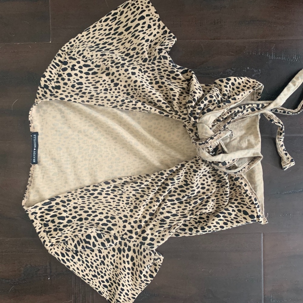 RARE  BRANDY MELVILLE CHEETAH WRAP TOP